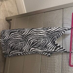 American Threads Zebra Print Mini Dress